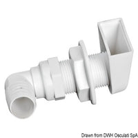 White plastic scupper 90° 1" x 25 mm