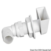 White plastic scupper 90° 1" x 25 mm