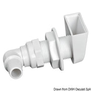 White plastic scupper 90° 1" x 19 mm