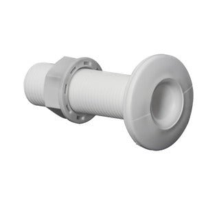 Threaded seacock white plastic 1/2"