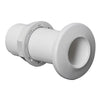 Threaded seacock white plastic 1"1/4