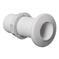 Threaded seacock white plastic 1"1/4
