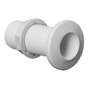 Threaded seacock white plastic 1"1/4