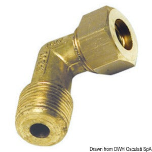 Brass comprssion joint 90° male 8 mm x 1/4"