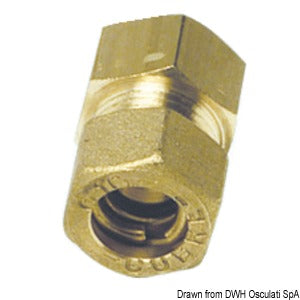 Brass comprssion joint female straight 10mm x 3/8"