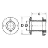 Thru hull AISI 316 mirror polished 1/2"
