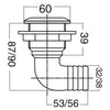 90° elbow skin fitting 1"1/2 x 38 mm