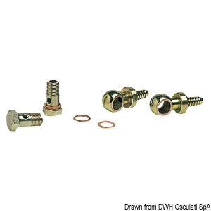 Kit 2 swivelling brass joints 10 mm