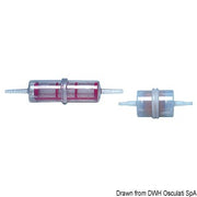 Plastic transparent filter f. petrol/diesel 6-8 mm