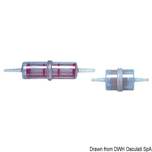 Plastic transparent filter f. petrol/diesel 6-8 mm