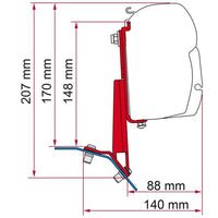 Fiamma Awning Bracket Kit for Ford Custom Lift Roof - Deep Black