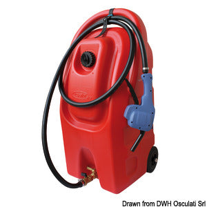 Carrying container on wheels for petrol