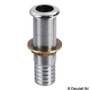 Skin fitting fitted with chromed brass hose