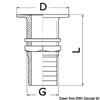Chromed brass bushing 50 mm