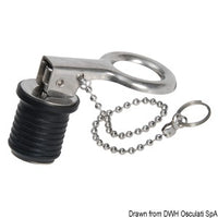 SS expandable water drain plug w/chain 22 mm