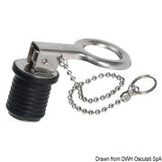 SS expandable water drain plug w/chain 22 mm