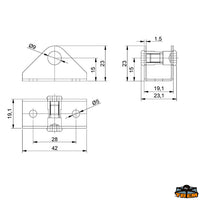 Base with fork - For 8 mm heads [M3508210]