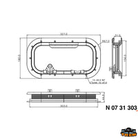 Low profile hatch 191x367 mm - Acrylic thickness 8 mm - External dimensions X mm 191 - External dimensions Y mm367 [N0731347]