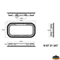 Low profile hatch 191x367 mm - Acrylic thickness 8 mm - External dimensions X mm 191 - External dimensions Y mm367 [N0731347]