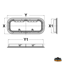 Low profile hatch 191x449 mm - Acrylic thickness 8 mm - External dimensions X mm 191 - External dimensions Y mm449 [N0731429]