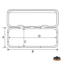 Waterproof ABS UV Resistant walkable inspection hatch with Box ice white color - ICE color - A mm 270 - B mm 375 - C mm183 - D mm								

								290 [L5416375G]