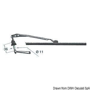 Hand-operated winshield wiper 280 mm