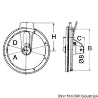 EIWA pivoting clear viewer 12 V net light 300 mm