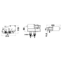Motor for arms and blades 12 V 70 W
