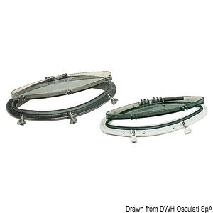 BOMAR elliptic black portlight 203 x 470  mm