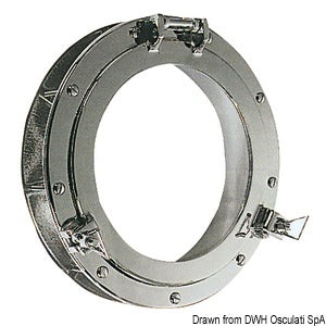 Round chromed brass portlight 300 mm