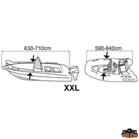 Boat cover Covy Line size mini tender 240-300 cm - 210D Silver colour - MINI TENDER size - Boat length - - Dinghy length 160-240 [O2216240]