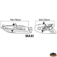 Boat cover Covy Line size mini tender 240-300 cm - 210D Silver colour - MINI TENDER size - Boat length - - Dinghy length 160-240 [O2216240]