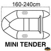 Boat cover Covy Line size mini tender 240-300 cm - 210D Silver colour - MINI TENDER size - Boat length - - Dinghy length 160-240 [O2216240]