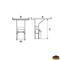 Universal aluminium T-Top white painted 1700x1200 mm - A cm 170 - Max A1 cm 90 - B 120 cm - C cm210 [O2902120]