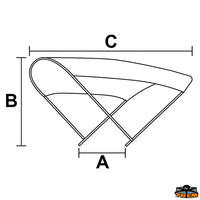 Bimini tops blue 2 arches 130x110 cm - Blue colour - A cm 130 - B 110 cm - C cm180 [O2902135]