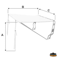 Bimini top for roll-bar 120x205 mm - White colour - A cm 120 - B 205 cm - C cm145 - Ø mm								

								25/22 - Package dimensions 31x9x122 cm [O2812145]