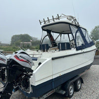 Thai Cat  7m Power Catamaran Twin 30hp Mariner Large Bespoke Road Trailer Plus Plus