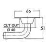 Flush SS fuel vent head 66 mm