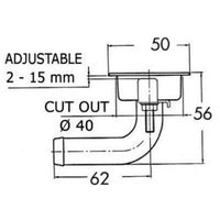 Flush SS fuel vent head 50 mm