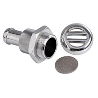 Mirror polished AISI 316 stainless steel fuel vent, fitted with anti-flood system