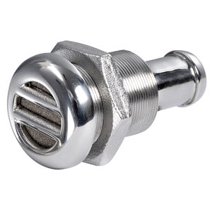 Mirror polished AISI 316 stainless steel fuel vent, fitted with anti-flood system