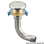 Full Flush chromed brass fuel vent 90° Ø 19 mm