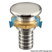 Full Flush chromed brass fuel vent straight Ø 19mm