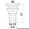 Full Flush chromed brass fuel vent straight Ø 16mm