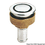Fuel vent chromed brass straight 16 mm