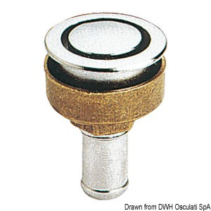 Fuel vent chromed brass straight 16 mm