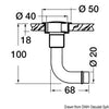 Fuel vent chromed brass elbow 90° left 16 mm