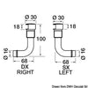Fuel vent chromed brass elbow 90° right 16 mm