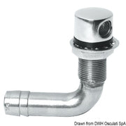 90° Fuel vent mirror polished SS 16 mm