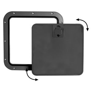 Inspection hatch with removable black front lid
